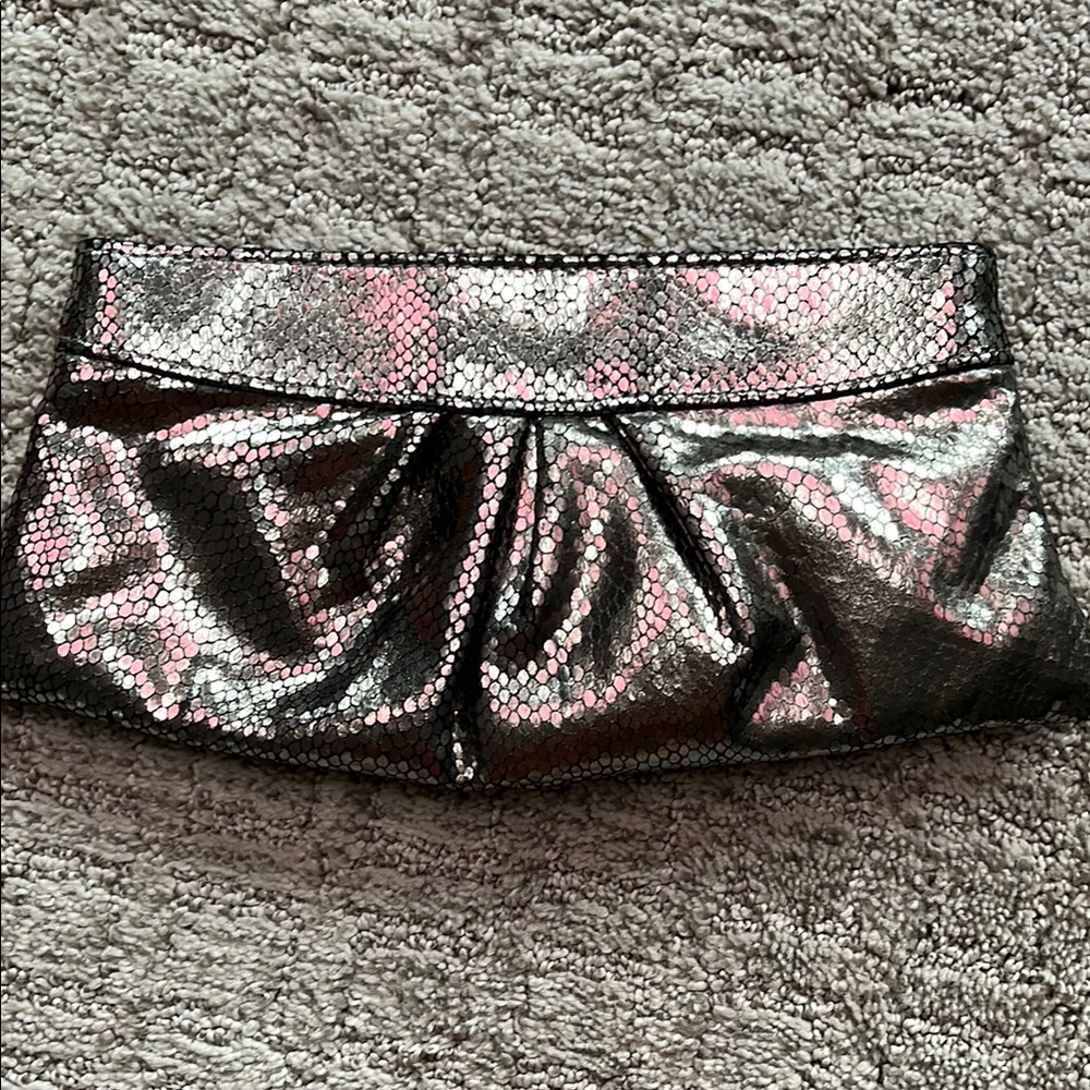 Lauren Merkin Silver and Pink Clutch